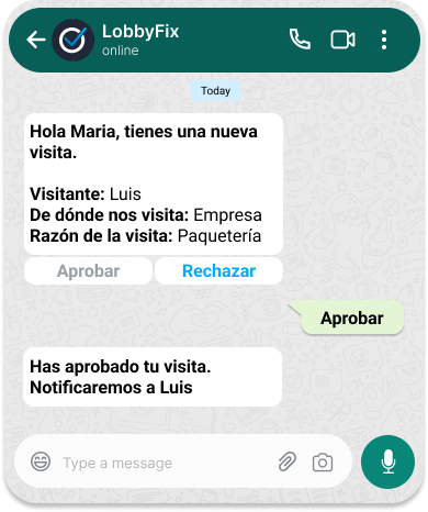 registro de visitas por WhatsApp